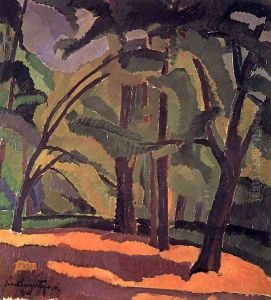Detail of the City Park with Trees 1912 by Jozsef Nemes Lamperth