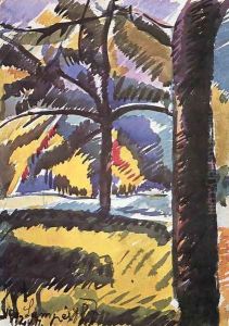 Detail of the City Park 1912 by Jozsef Nemes Lamperth