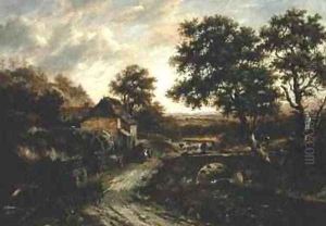 Overshot Flint Mill in Landscape with Fall of Water 1831 by Patrick Nasmyth
