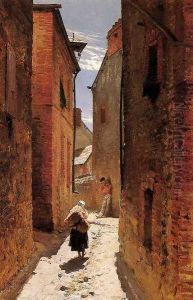 Street In The Old Town by Alphonse de Neuville