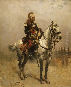 A Cavalryman by Alphonse de Neuville