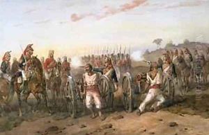 Mutineers about to be blown from guns by the Bengal Horse Artillery 1858