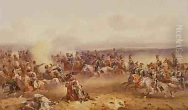 A Squadron of the 10th Hussars defeat the Russians at Tchernaya 16th August 1855 1890 - view 1