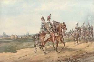 Lieut. Robert Dinmore Napier with brother officers of the 11th Hussars (1856-1859) by Orlando Norie