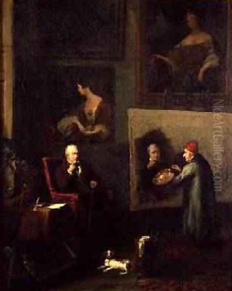 Self portrait of the artist painting Sir Walter Scott 1771-1832 - view 1