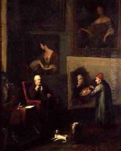 Self portrait of the artist painting Sir Walter Scott 1771-1832 by James Northcote