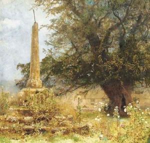 An old cross in a Western Churchyard by John William North