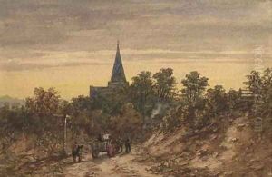Returning from the fields at dusk by Richard Henry Nibbs
