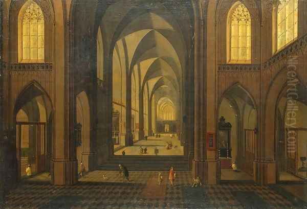 Interior of a Gothic Church - view 1