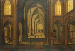 Interior of a Gothic Church by Peeter, the Younger Neeffs