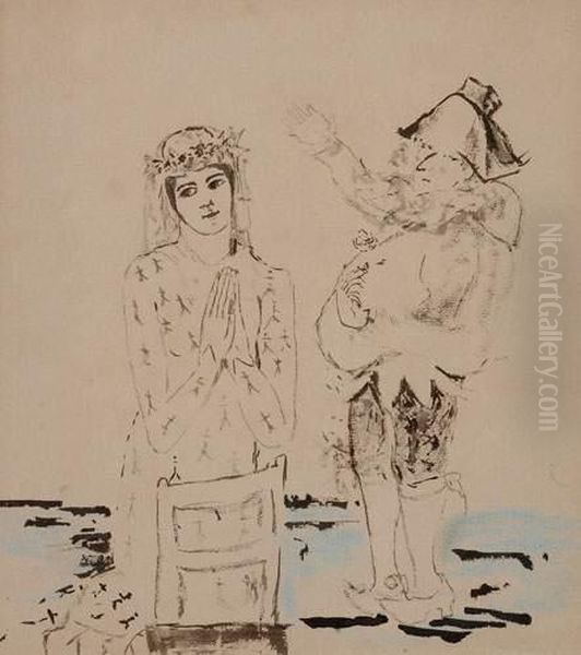 Mariee Et Polichinelle, Circa 1915 - view 1
