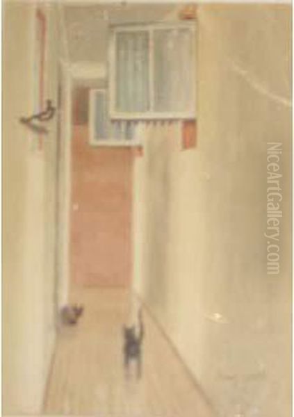 Deux Chats Dans Un Couloir - view 1