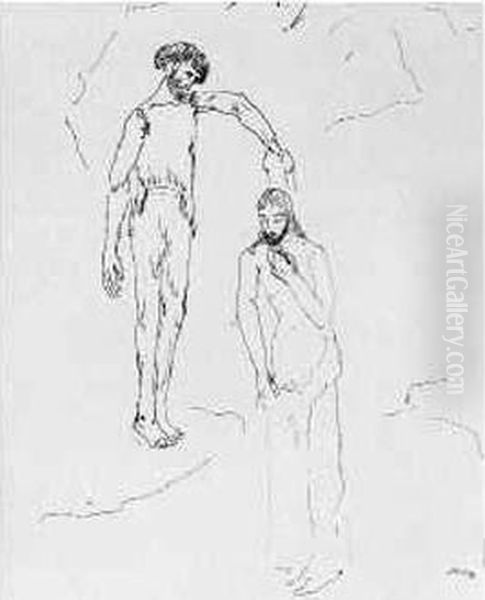 Dessin Original A La Plume, Signe < Max > En Bas A Droite ; Environ
 21 X 17 Cm. (encadre). - view 1