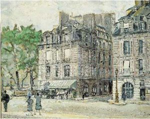 Promeneurs Pres De La Place Dauphine by Max Jacob