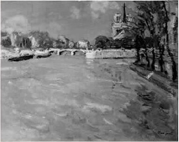 La Seine Devant Notre-dame - view 1