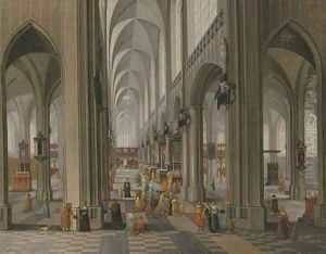 The interior of a Cathedral by Peeter, the Younger Neeffs