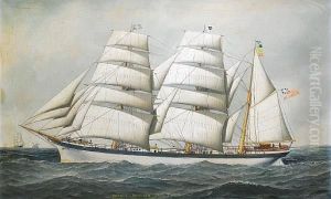 The British Barque
Dunearn
At Sea Under Full Sail And Calling For A Pilot by Antonio Nicolo Gasparo Jacobsen