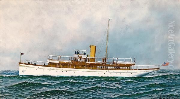The American Steam Yacht Cristina At Sea - view 1