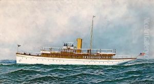 The American Steam Yacht Cristina At Sea by Antonio Nicolo Gasparo Jacobsen