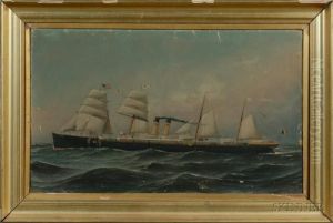 Portrait Of The American Screw Steamer by Antonio Nicolo Gasparo Jacobsen