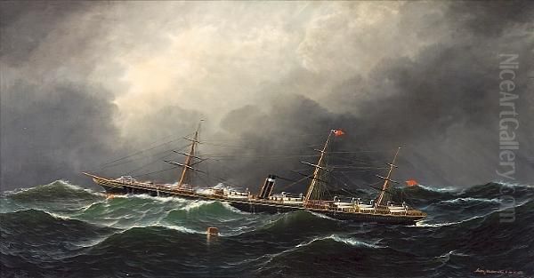 The City Of Berlin Steamship On High Seas, Newyork - view 1