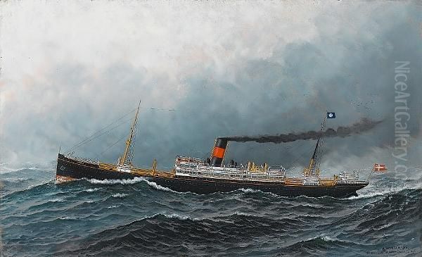 The North Atlantic Liner 'oscar Ii' At Sea - view 1