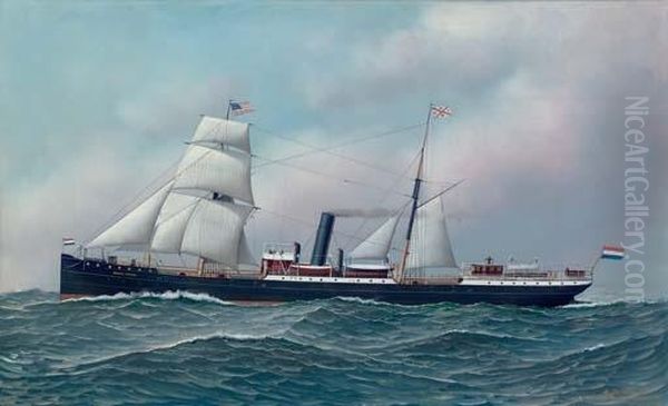 The Dutch Steamship Orange Nassau Outward-bound For America - view 1