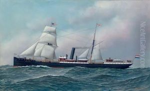 The Dutch Steamship Orange Nassau Outward-bound For America by Antonio Nicolo Gasparo Jacobsen
