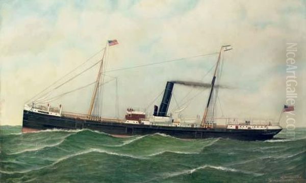 The Clyde Steam Ship Company, Navahoe Outward-bound For New York - view 1