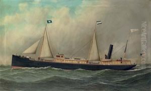 The Croatan Of The Clyde Line At Sea by Antonio Nicolo Gasparo Jacobsen