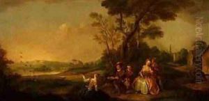 Ladies and gentlemen catching birds by Joseph Francis Nollekens
