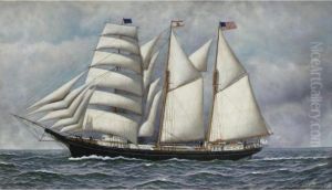 Portrait Of The Barkentine 'mannie Swan' by Antonio Nicolo Gasparo Jacobsen