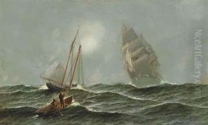 A Two Masted Clipper Ship by Antonio Nicolo Gasparo Jacobsen