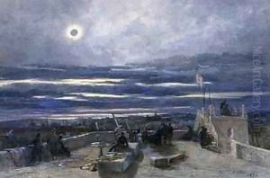 Total Eclipse of the Sun Andalucia Spain 1870 by Paul Jacob Naftel