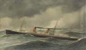 The French Liner La Touraine In Heavy Seas by Antonio Nicolo Gasparo Jacobsen