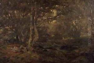 Through the Wood PontyGytyn North Wales 1880 by Paul Jacob Naftel