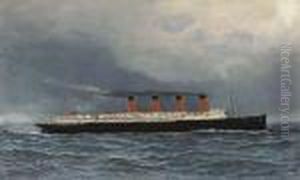 The R.m.s. Lusitania Under Full Steam