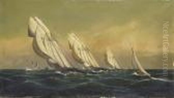 A New York Yacht Club Member's Race Between The Schoonersdreadnought, Estelle And Clio - view 1