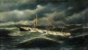 American Ship L.schepp In A Typhoon Off Bellona Reef American Ship L.schepp In A Typhoon Off Bellona Reef