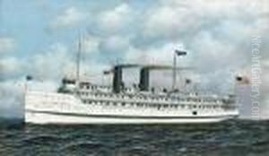 The Massachusetts In Full Steam by Antonio Nicolo Gasparo Jacobsen