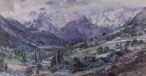 An Alpine View by Paul Jacob Naftel