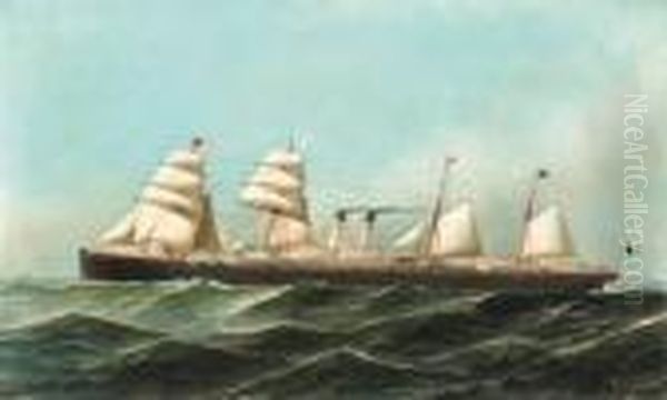 The Steam Sail Ship Westernland
Signed And Dated 'a.jacobsen 1886' (lower Right) - view 1