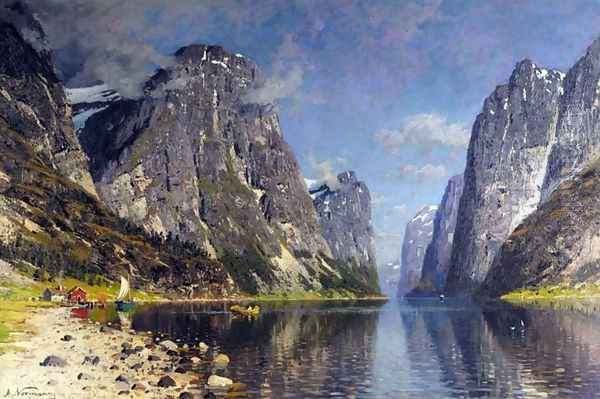 Boats in a Fjord (Båter på fjorden) - view 1