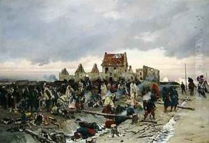 Bivouac at Le Bourget after the Battle of 21st December 1870 1872 4 by Alphonse Marie de Neuville