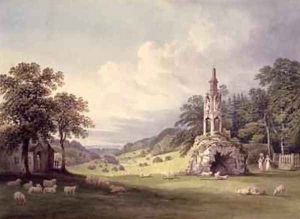 Stourhead the Lake and Bridge with the Temple of Apollo and the Pantheon by Francis Nicholson