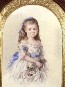 Portrait of Winifred Mary Bombass aged ten 1872 by Isabel Oakley Naftel