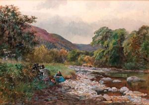 Gathering blackberries by Isabel Oakley Naftel