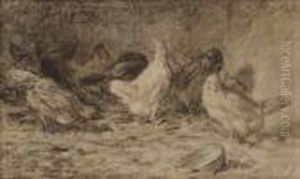Poules by Charles Emile Jacque