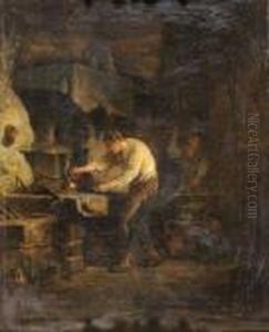 Le Maitre De Forge by Charles Emile Jacque