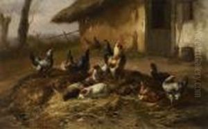 Huhnerhof by Charles Emile Jacque